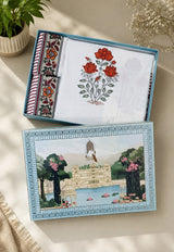 Gift Box with Handblock Print Super King Bedsheet in Extra Soft Percale Cotton with 2 Pillow covers