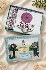 Gift Box with Handblock Print Super King Bedsheet in Extra Soft Percale Cotton with 2 Pillow covers