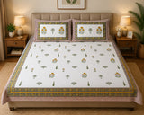 Gift Box with Handblock Print Super King Bedsheet in Extra Soft Percale Cotton with 2 Pillow covers