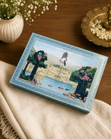 Gift Box with Handblock Print Super King Bedsheet in Extra Soft Percale Cotton with 2 Pillow covers