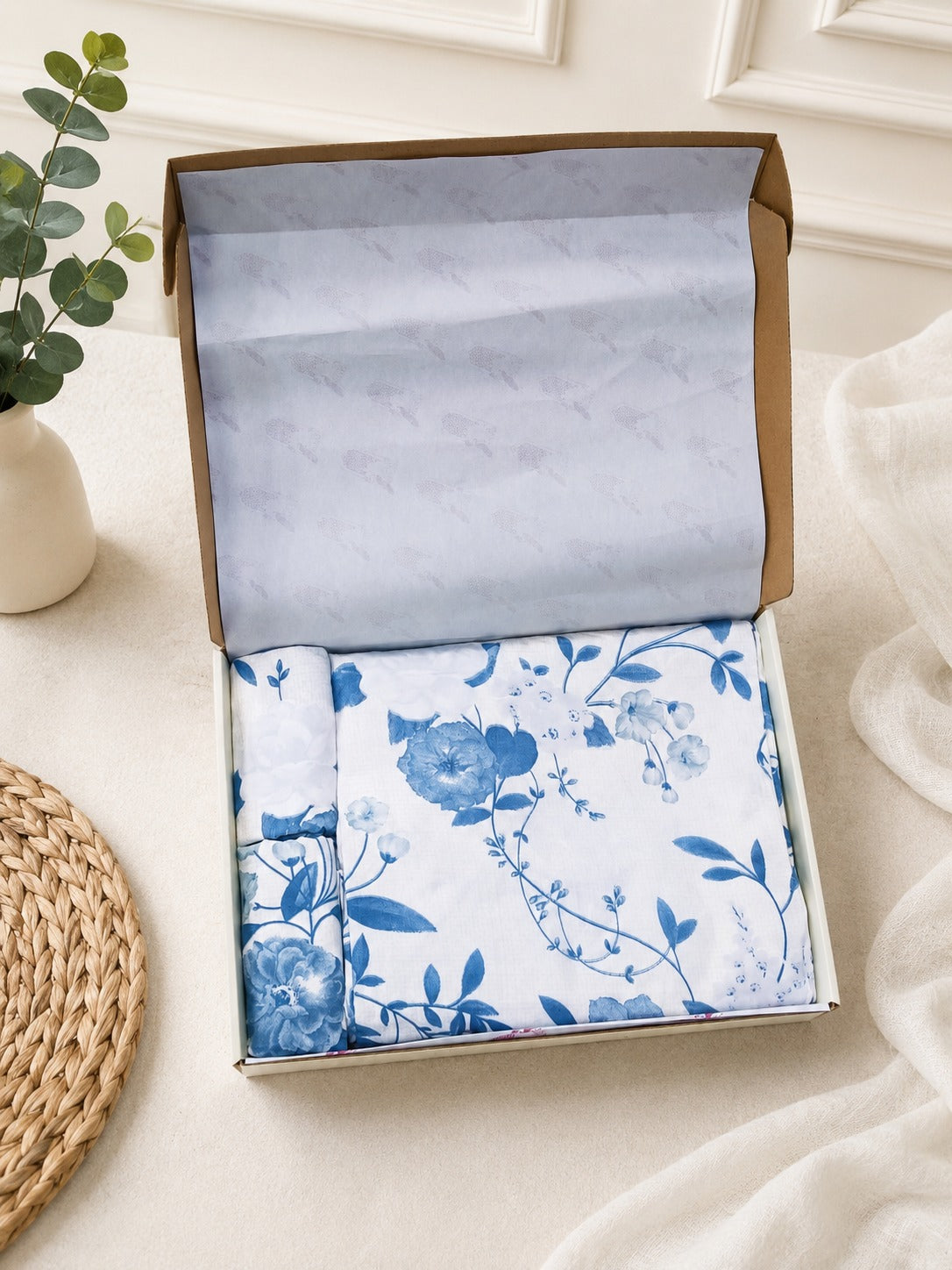 Bedsheet Value Gift Box | 1 Double Bedsheet & 2 Pillow Covers