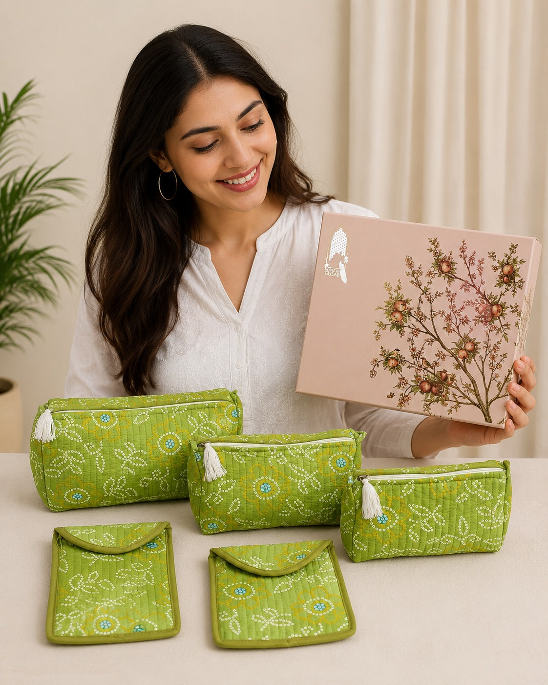 Set of 5 Utility Pouches (3 Makeup Pouches, 1 Sunglass Pouch, 1 Sanitary Napkin Pouch