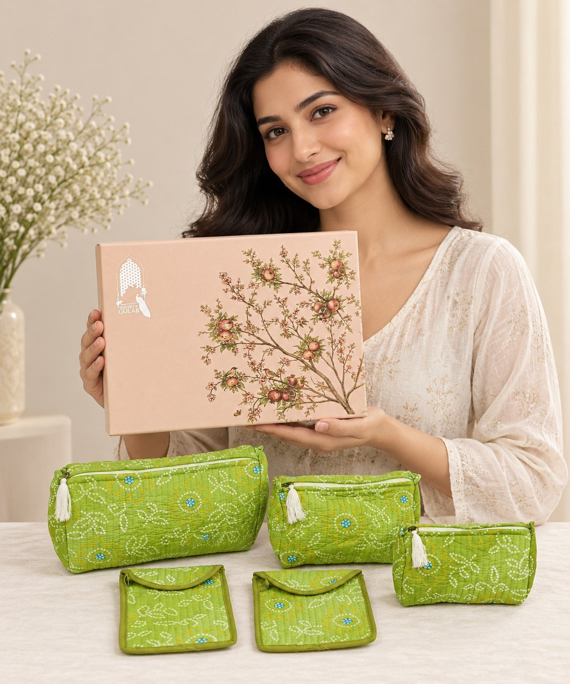 Set of 5 Utility Pouches (3 Makeup Pouches, 1 Sunglass Pouch, 1 Sanitary Napkin Pouch