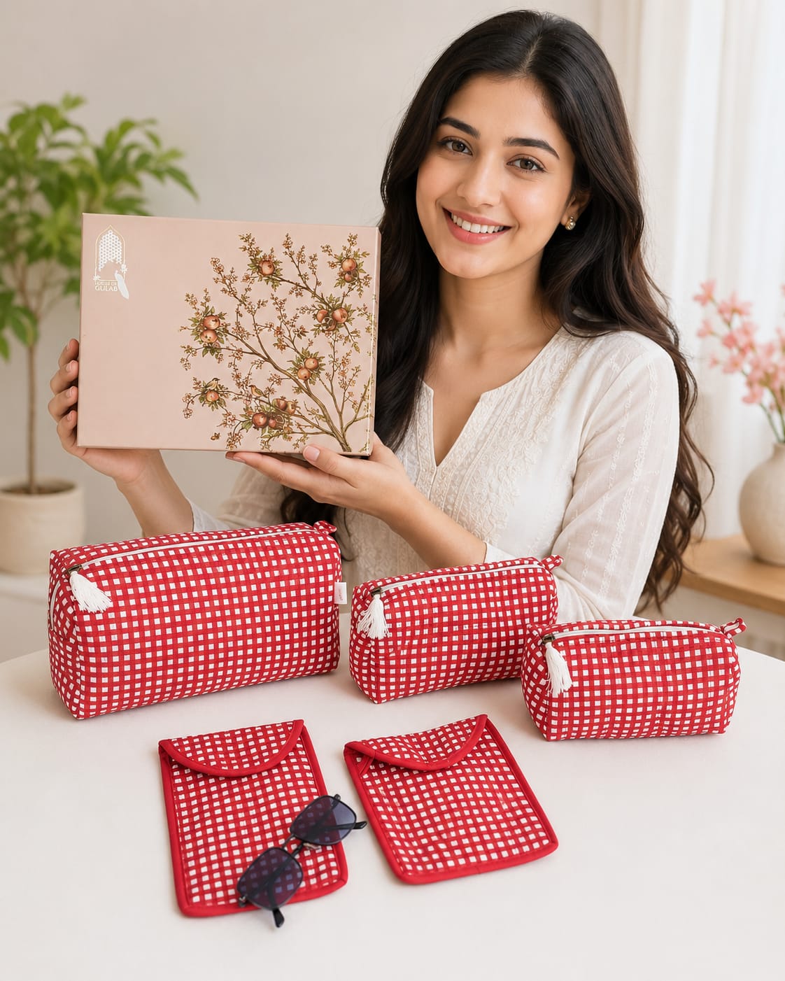 Set of 5 Utility Pouches (3 Makeup Pouches, 1 Sunglass Pouch, 1 Sanitary Napkin Pouch