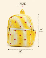 Handblock Printed Cotton Kids’ School Backpack with Front Zip Pocket