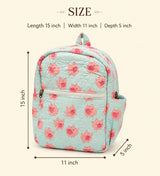 Handblock Printed Cotton Kids’ School Backpack with Front Zip Pocket