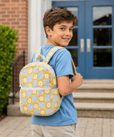Handblock Printed Cotton Kids’ School Backpack with Front Zip Pocket