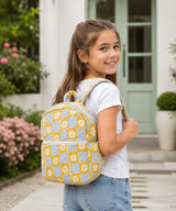 Handblock Printed Cotton Kids’ School Backpack with Front Zip Pocket