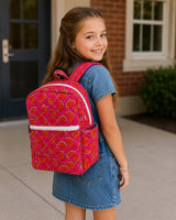 Handblock Printed Cotton Kids’ School Backpack with Front Zip Pocket