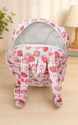 Handblock Printed Cotton Kids’ School Backpack with Front Zip Pocket