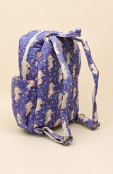 Handblock Printed Cotton Kids’ School Backpack with Front Zip Pocket