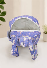 Handblock Printed Cotton Kids’ School Backpack with Front Zip Pocket