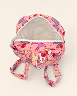 Handblock Printed Cotton Kids’ School Backpack with Front Zip Pocket