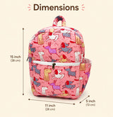 Handblock Printed Cotton Kids’ School Backpack with Front Zip Pocket