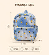 Handblock Printed Cotton Kids’ School Backpack with Front Zip Pocket