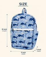 Handblock Printed Cotton Kids’ School Backpack with Front Zip Pocket