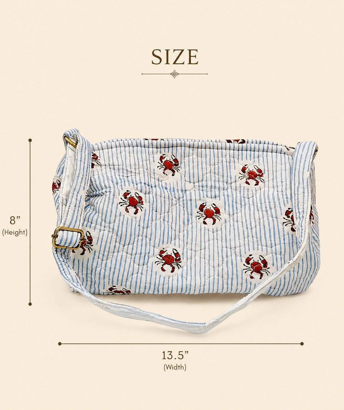 Handblock Printed Cotton Kids’ Duffle Bag with Adjustable Strap