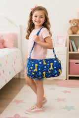 Handblock Printed Cotton Kids’ Duffle Bag with Adjustable Strap