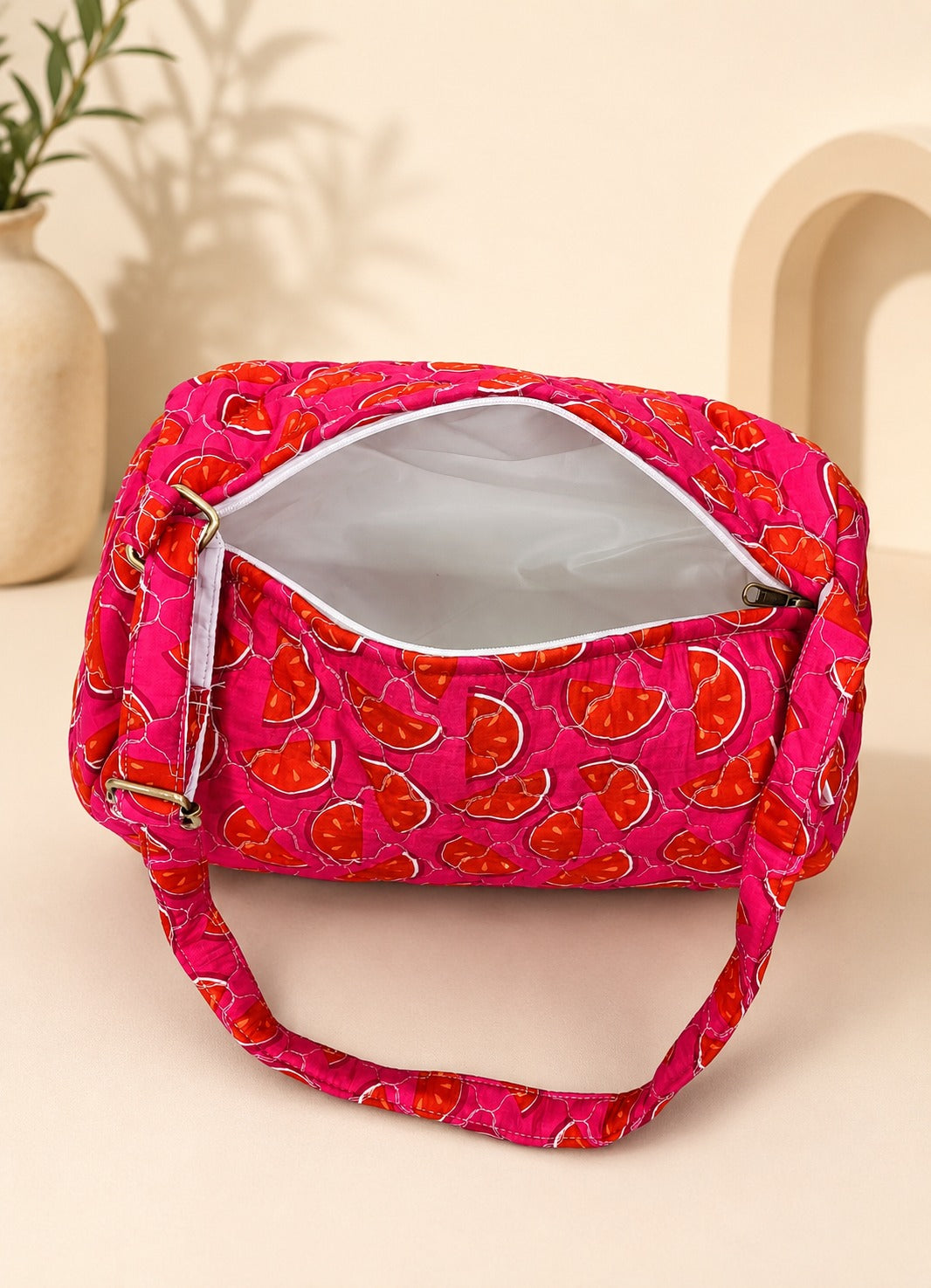 Handblock Printed Cotton Kids’ Duffle Bag with Adjustable Strap
