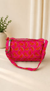 Handblock Printed Cotton Kids’ Duffle Bag with Adjustable Strap