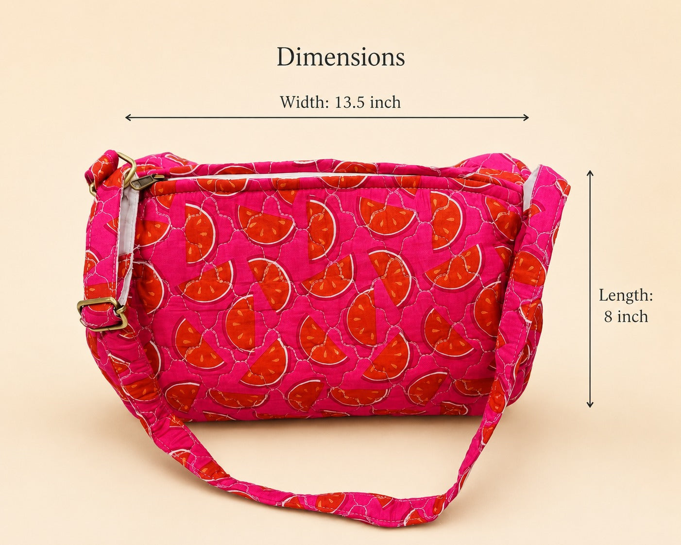 Handblock Printed Cotton Kids’ Duffle Bag with Adjustable Strap