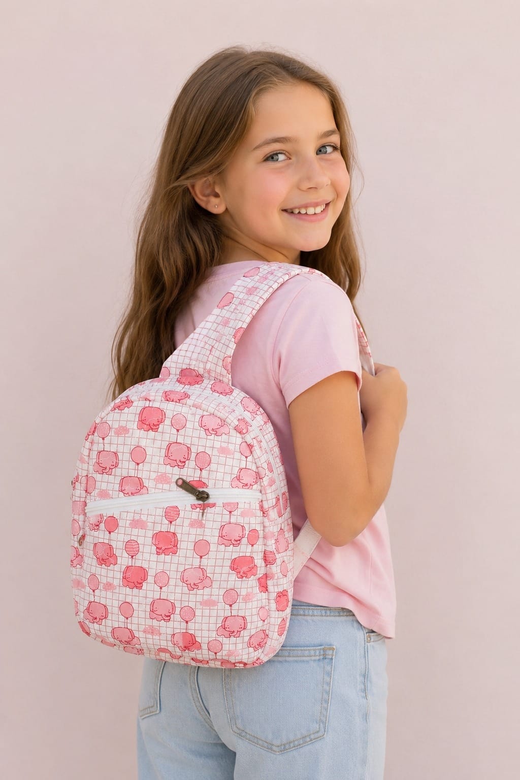 Handblock Printed Cotton Kids’ One Strap Backpack with Adjustable Straps