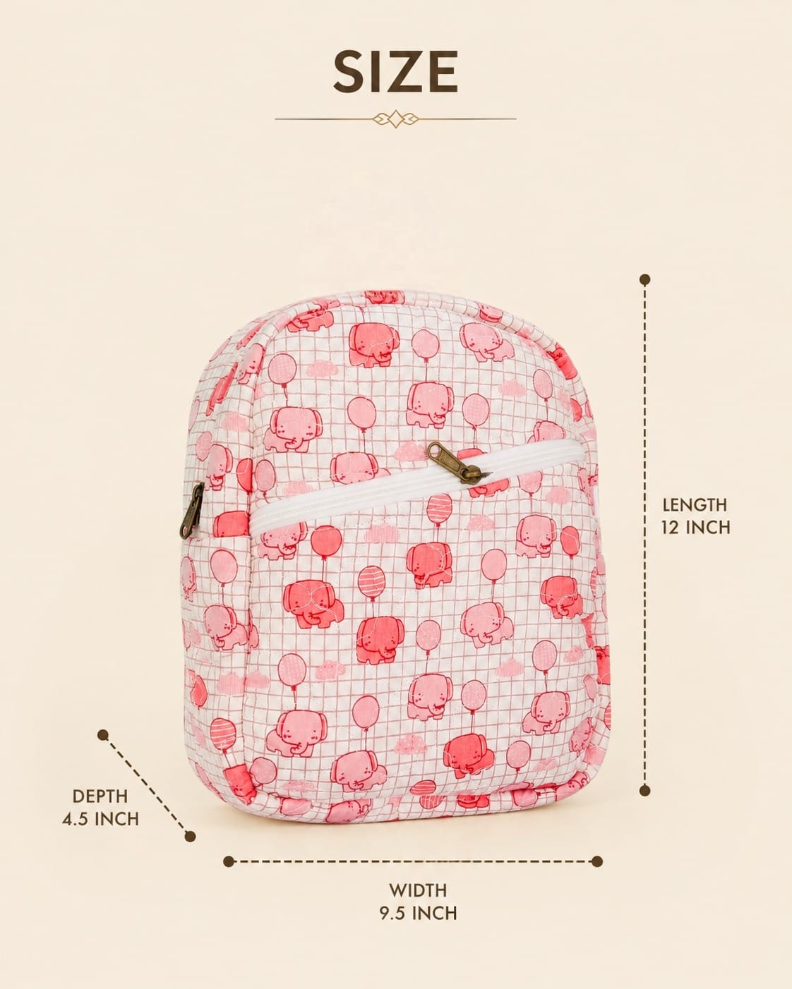 Handblock Printed Cotton Kids’ One Strap Backpack with Adjustable Straps
