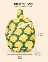 Handblock Printed Cotton Kids’ One Strap Backpack with Adjustable Straps