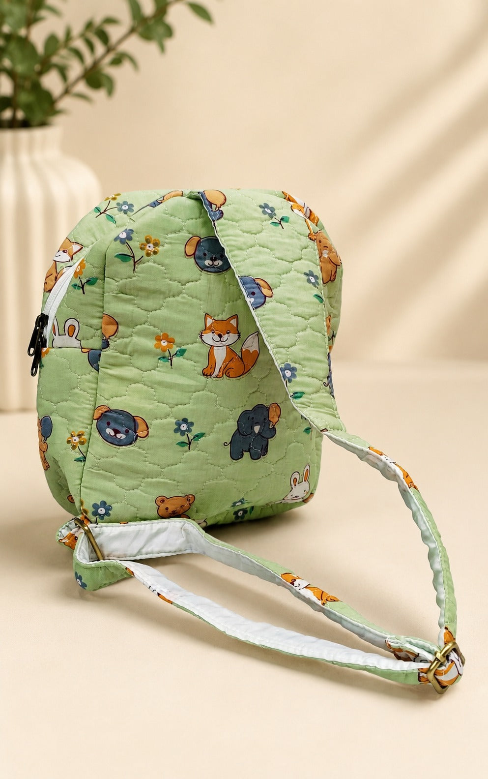 Handblock Printed Cotton Kids’ One Strap Backpack with Adjustable Straps
