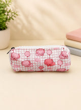 Handblock Printed Cotton Pencil Box Pouch with Zip Closure