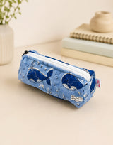 Handblock Printed Cotton Pencil Box Pouch with Zip Closure