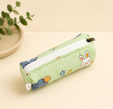 Handblock Printed Cotton Pencil Box Pouch with Zip Closure