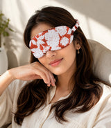 Gift Box With Handblock Print Cotton Robe Gift Set with Sleep Mask, Slippers & Headband