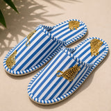 Gift Box With Handblock Print Cotton Robe Gift Set with Sleep Mask, Slippers & Headband