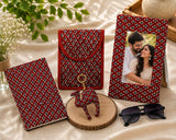 Gift Box with Handblock Printed Gifting Hamper – Photo Frame, Keychain, Sunglasses Pouch & Diary Set
