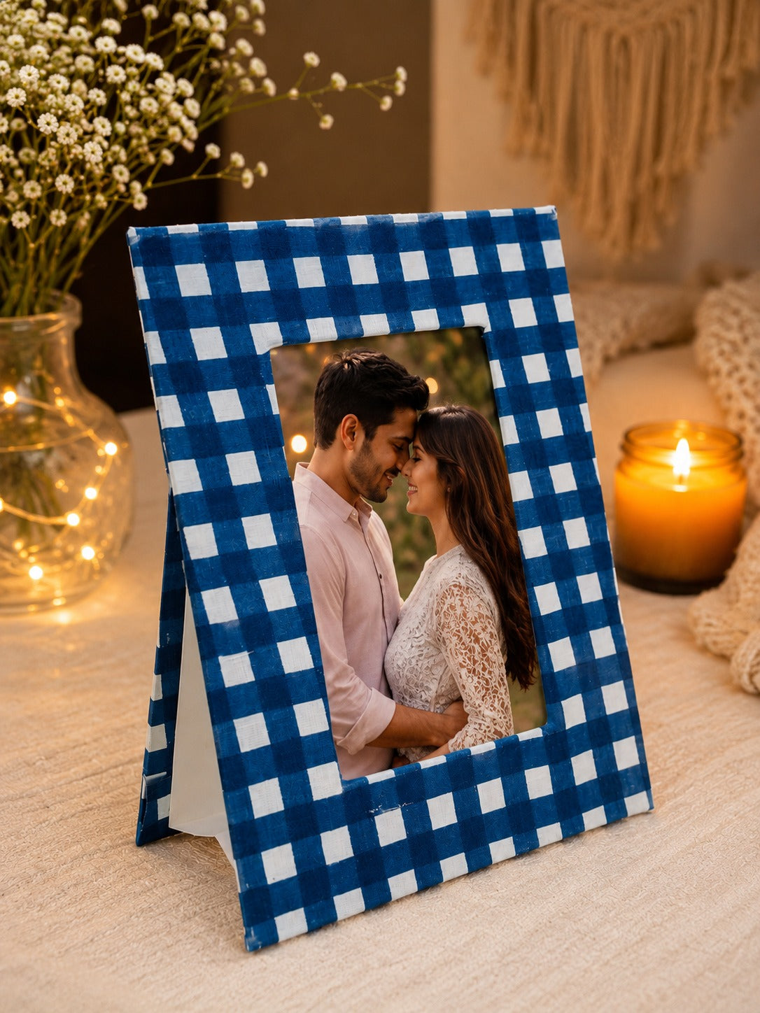 Gift Box with Handblock Printed Gifting Hamper – Photo Frame, Keychain, Sunglasses Pouch & Diary Set