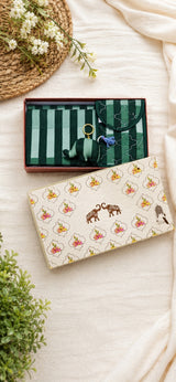 Gift Box with Handblock Printed Gifting Hamper – Photo Frame, Keychain, Sunglasses Pouch & Diary Set