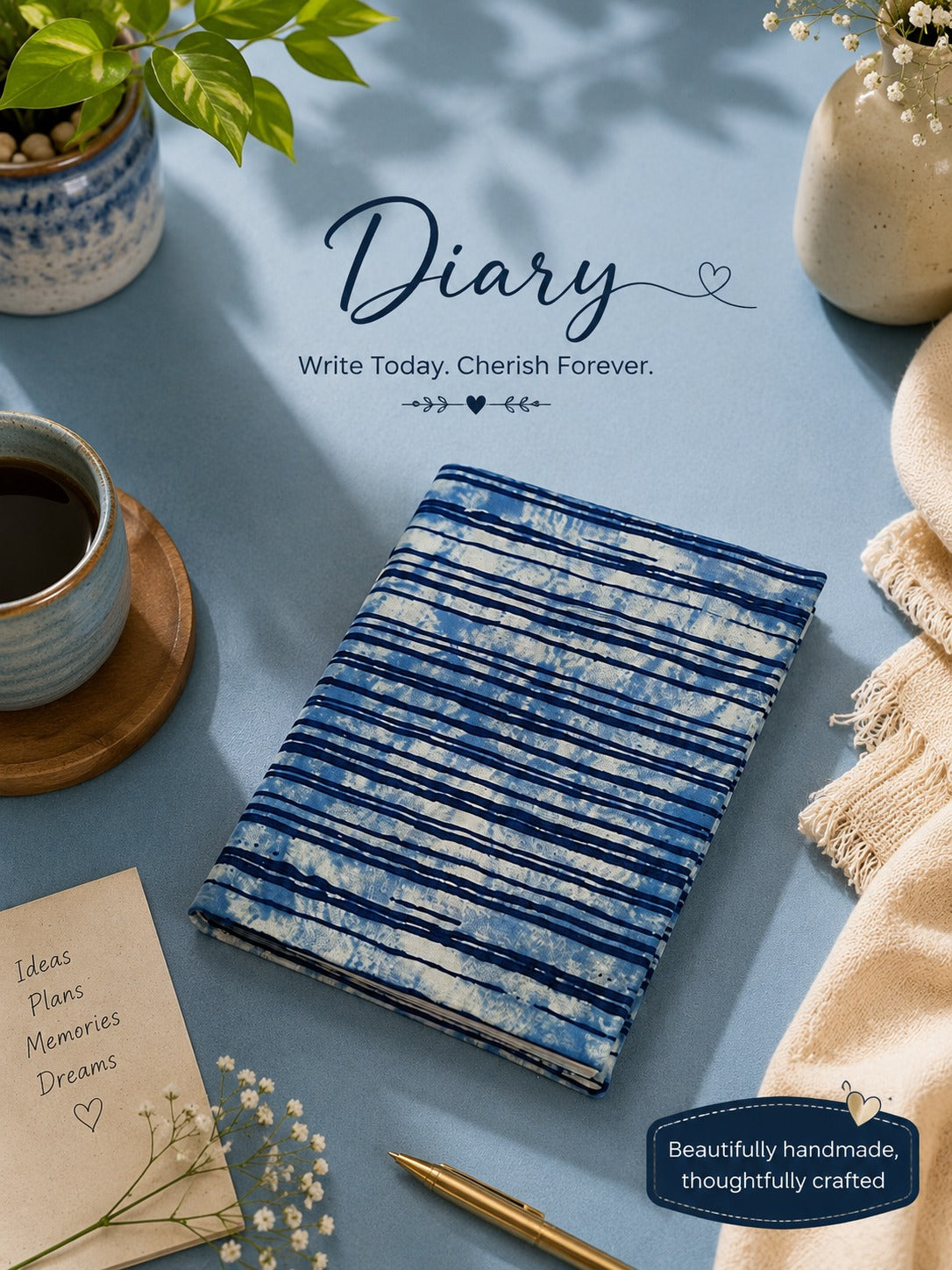 Quilted Cotton Work Gift Set – Laptop Bag, Diary, Notepad & Pencil Pouch