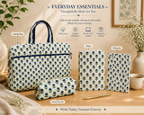 Quilted Cotton Work Gift Set – Laptop Bag, Diary, Notepad & Pencil Pouch