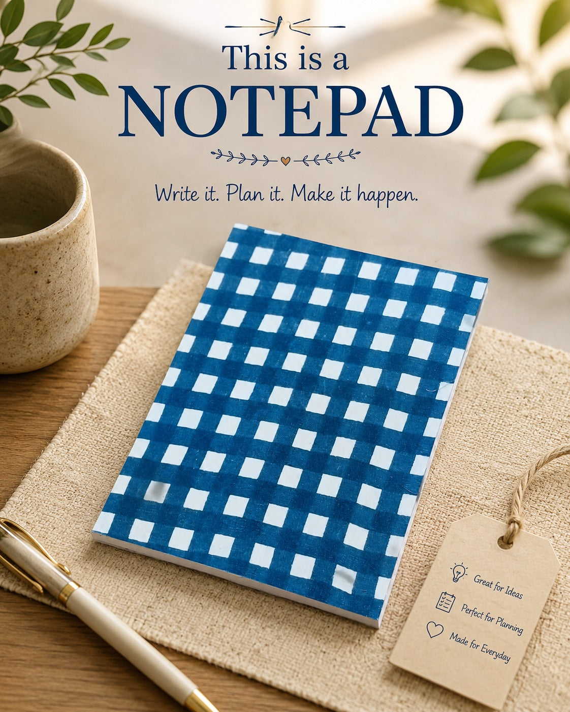 Quilted Cotton Work Gift Set – Laptop Bag, Diary, Notepad & Pencil Pouch