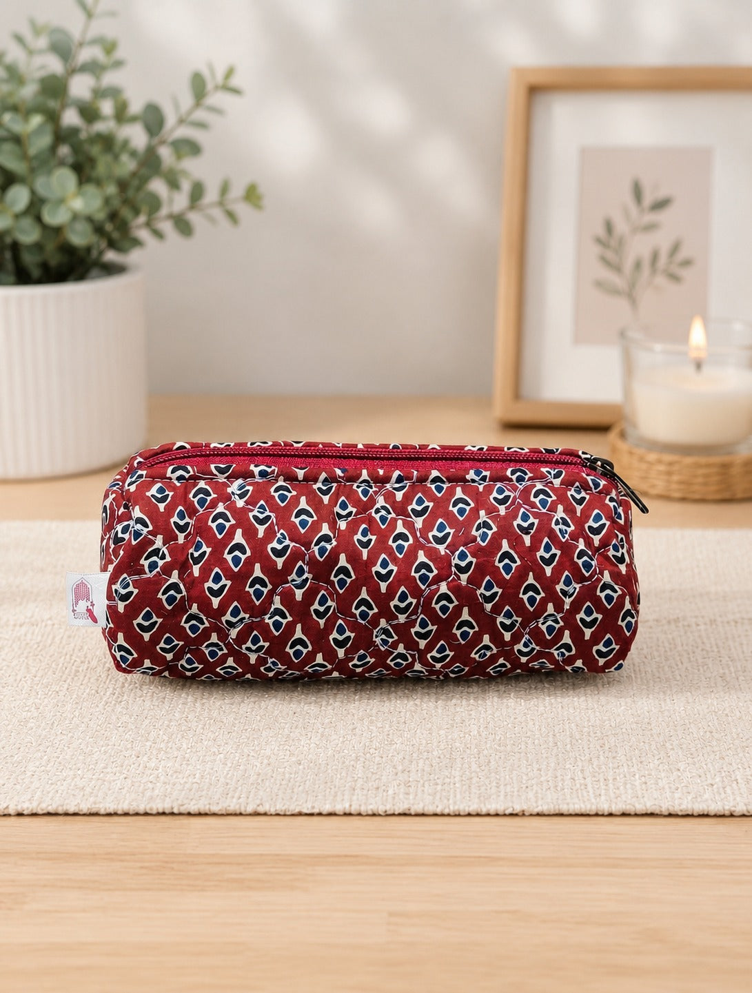 Quilted Cotton Work Gift Set – Laptop Bag, Diary, Notepad & Pencil Pouch