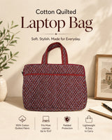 Quilted Cotton Work Gift Set – Laptop Bag, Diary, Notepad & Pencil Pouch