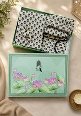 Gift Box with Quilted Cotton Moon Handle Bag, Hobo Pouch, Sunglass Pouch & Toy Charm Keyring