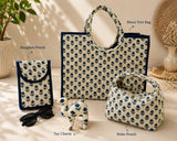 Gift Box with Quilted Cotton Moon Handle Bag, Hobo Pouch, Sunglass Pouch & Toy Charm Keyring