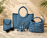 Gift Box with Quilted Cotton Moon Handle Bag, Hobo Pouch, Sunglass Pouch & Toy Charm Keyring