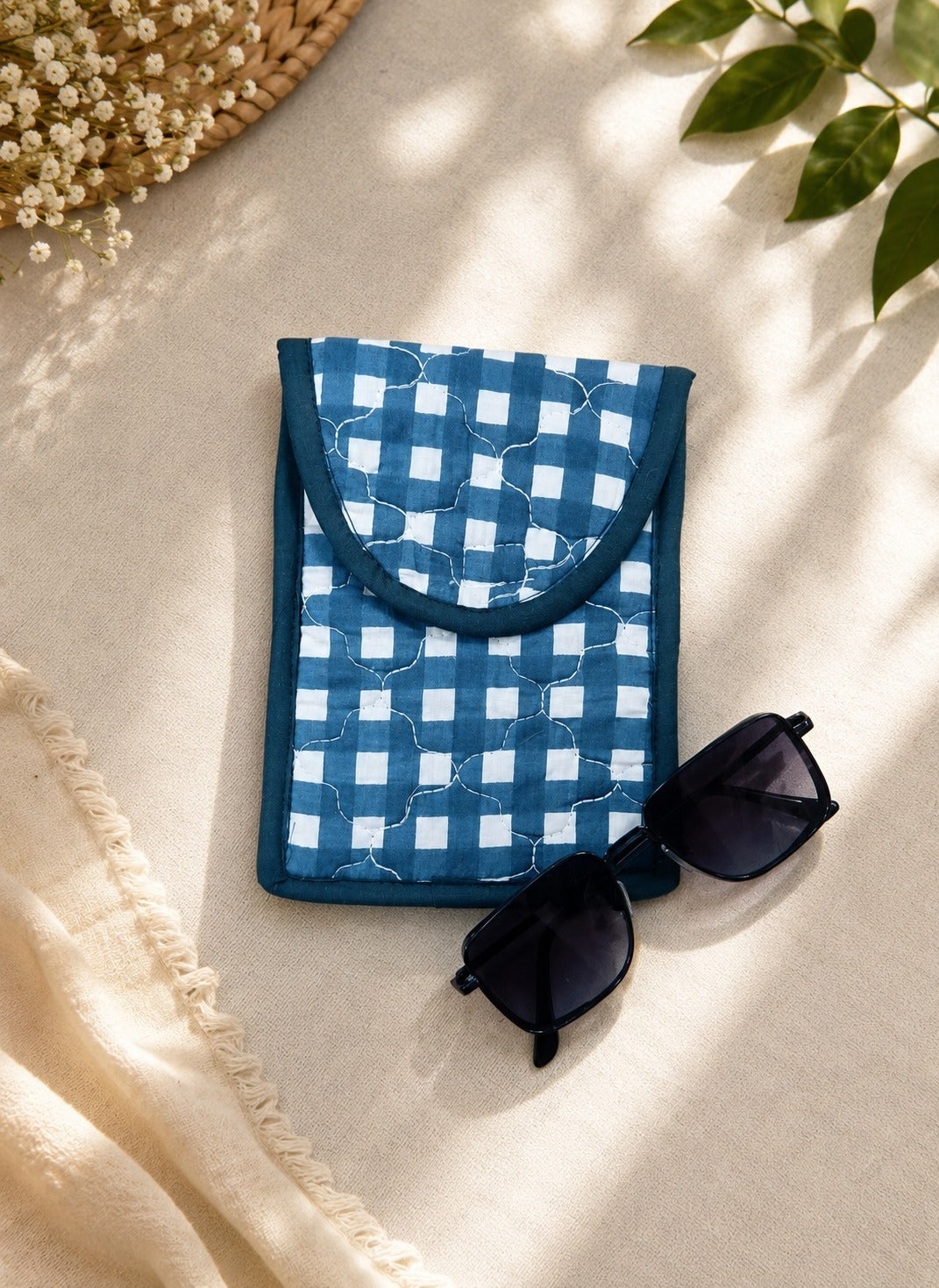 Gift Box with Quilted Cotton Moon Handle Bag, Hobo Pouch, Sunglass Pouch & Toy Charm Keyring