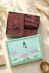 Gift Box with Quilted Cotton Moon Handle Bag, Hobo Pouch, Sunglass Pouch & Toy Charm Keyring