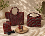 Gift Box with Quilted Cotton Moon Handle Bag, Hobo Pouch, Sunglass Pouch & Toy Charm Keyring