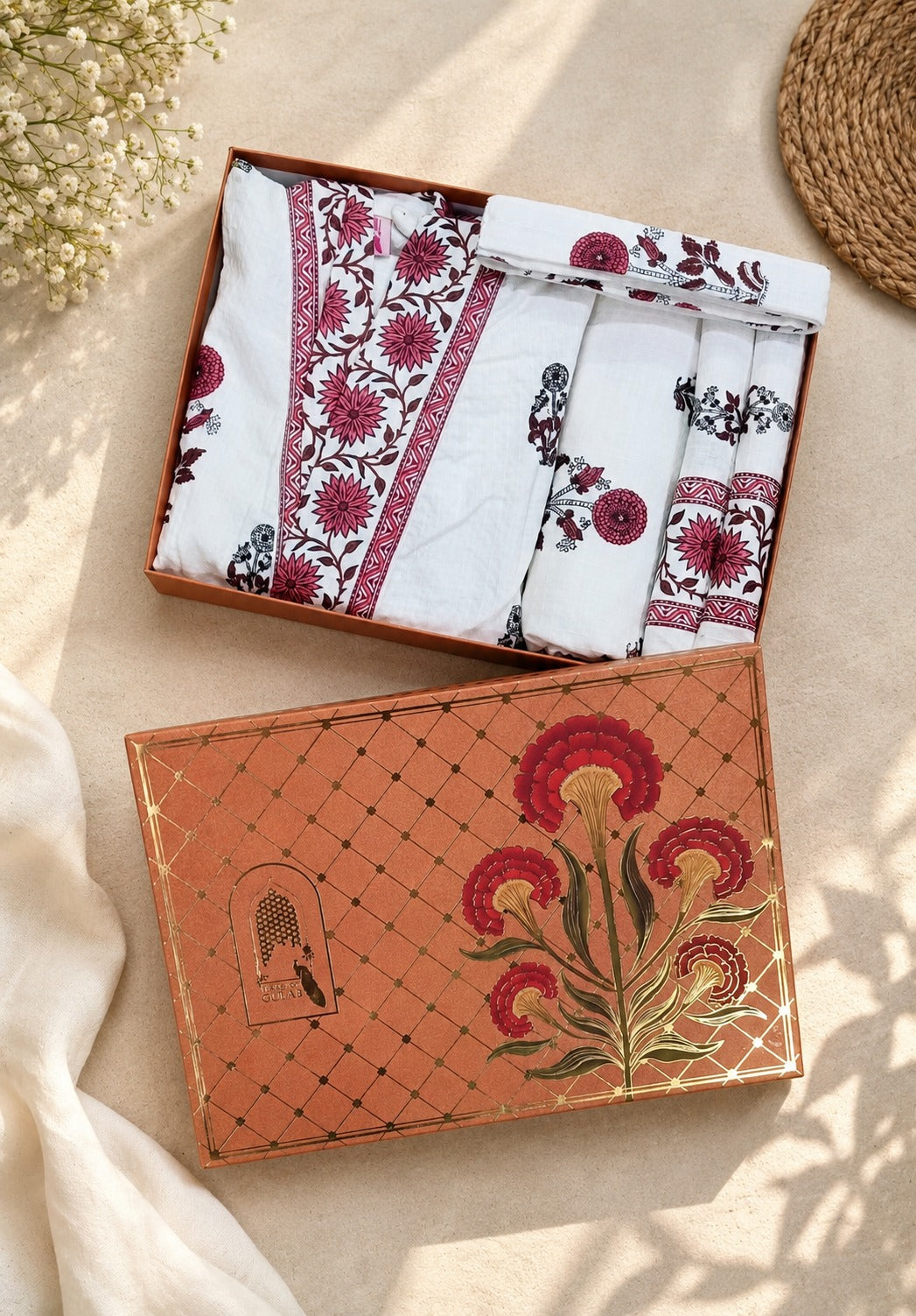 Gift Box – 1 Unisex Bathrobe, 1 Bath Towel, 2 hand Towels