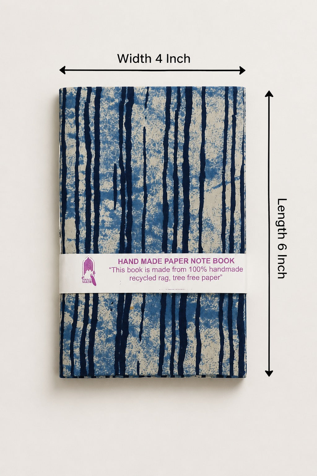 DIY Block Printing Kit – Handmade Diary, White Pouch, 2 Wooden Blocks & Paint Set